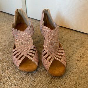 Pink Rhinestone Dance Shoes